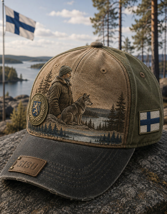 Unisex suomalainen veteraani Sisu -pesäpallolippis