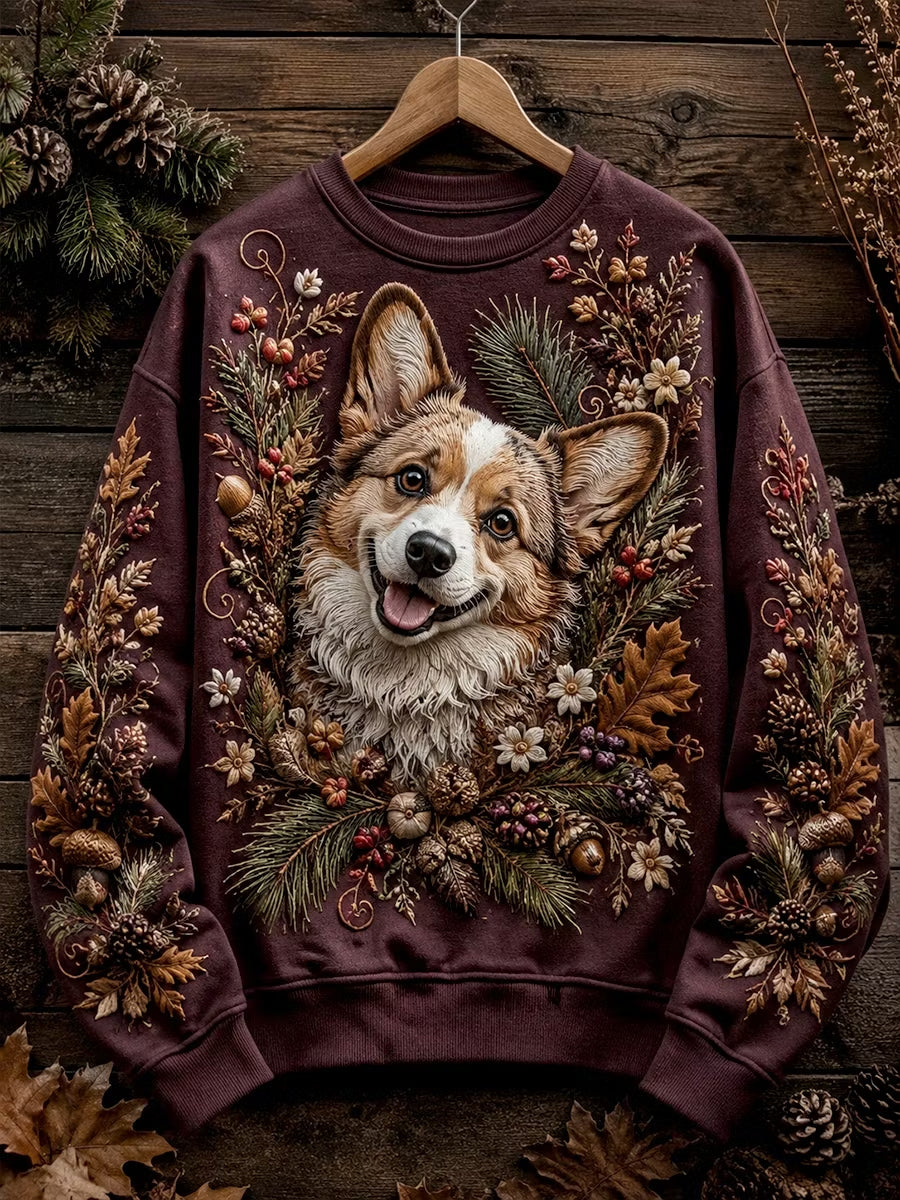 Naisten syksy Söpö koira Art säännöllinen Sweatshirt