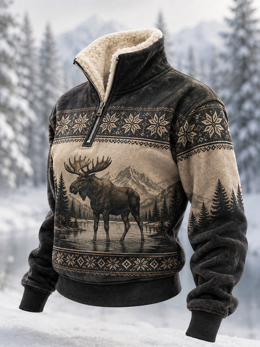 Naisten talvi Moose Print Casual karkiskaulus Topi