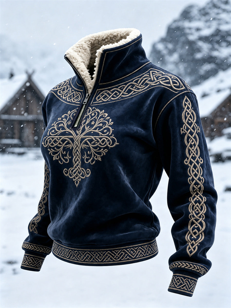 Naisten Vintage Viking puu elämän kelttinen solmu karkiskaulus Toppi