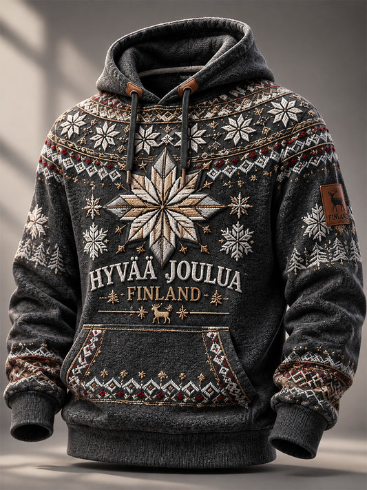 Miesten Retro Suomen joulun huppuhukkapaikka
