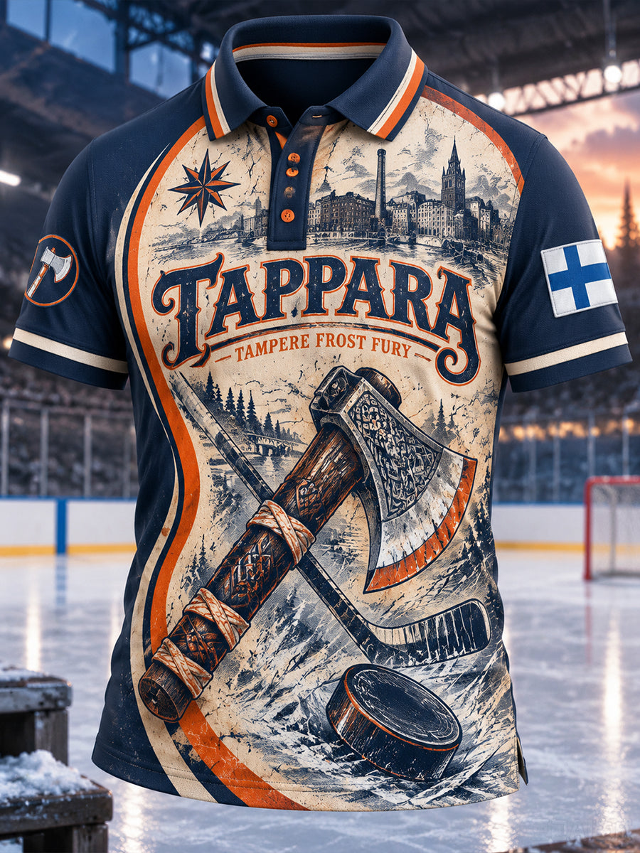 Miesten suomalainen jääkiekkopaita Tappara lyhythihainen poolopaita
