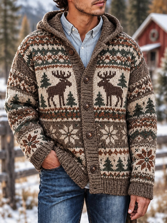 Miesten vintage Moose Isle -painokuvioinen huppari