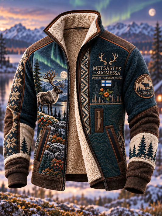 Miesten Suomen metsästyskausi Fleece-Lined stand-Collar Taki