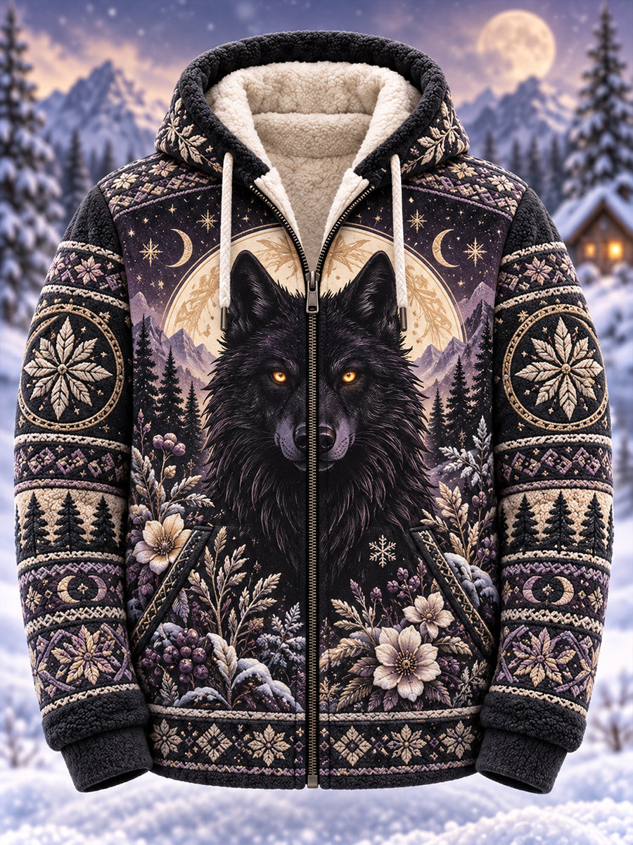Miesten pohjoismainen metsän eläinpaino Fleece-Lined Hoodie Taki