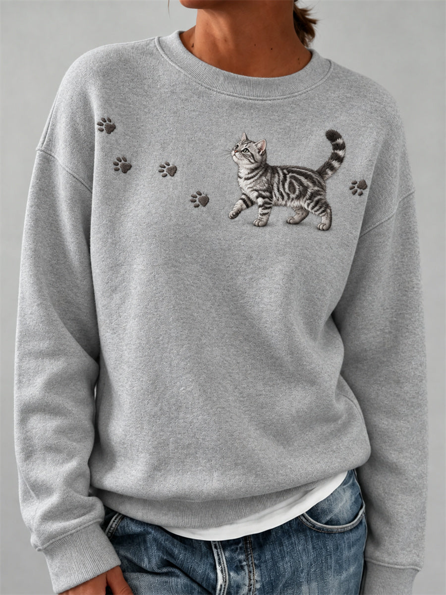 Naisten ihana häikäisevä amerikkalainen isäntä Kissa & Pussu tulostaa Sweatshirt