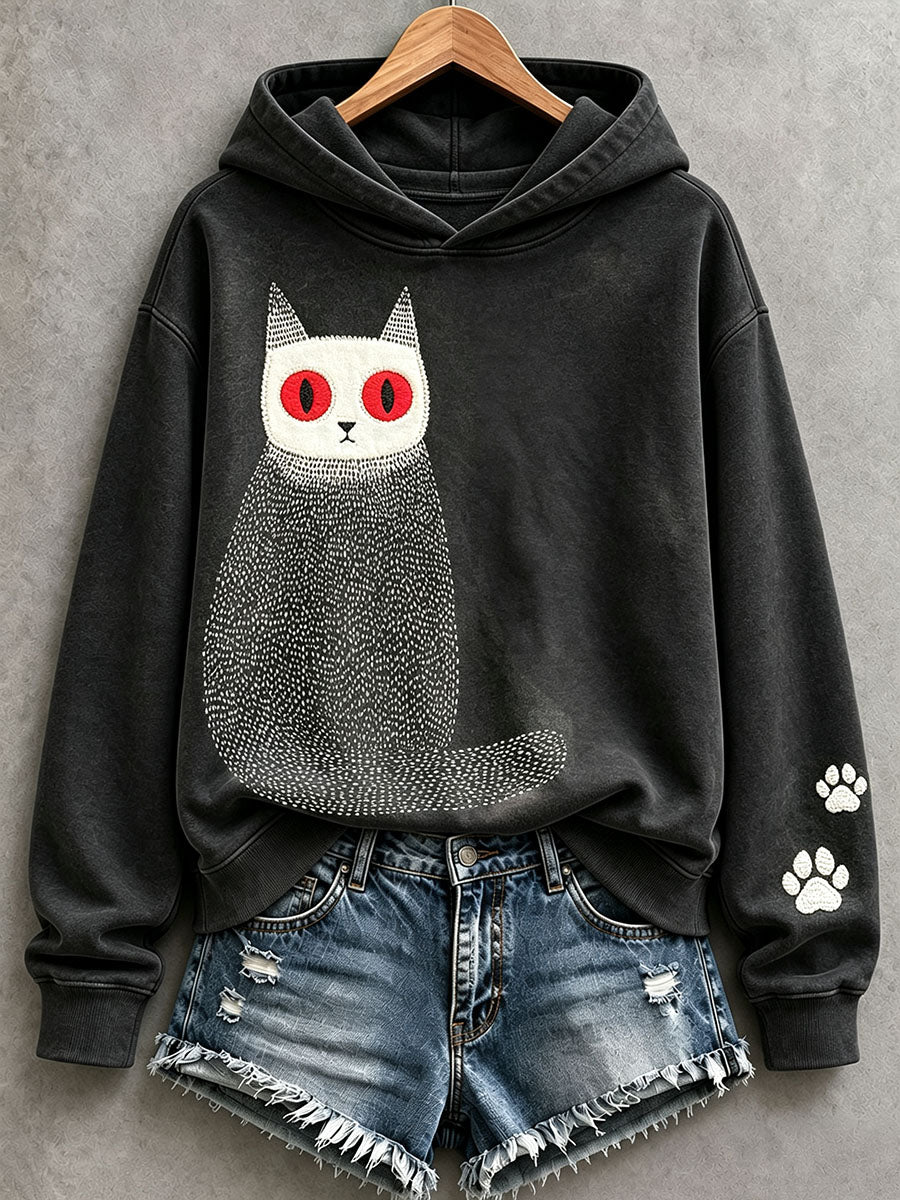 Naisten kissa kuvio Hoodie kuvio