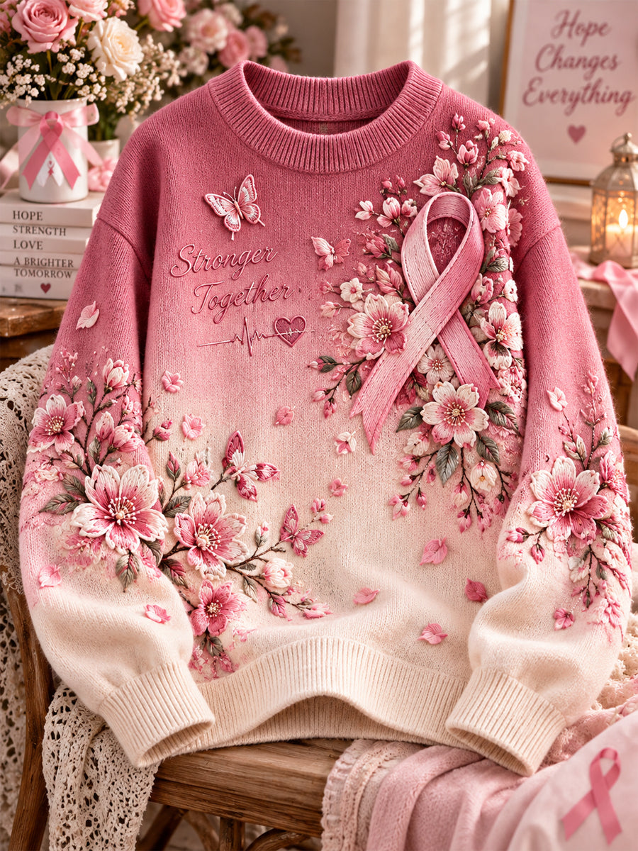 Naisten taistelu rintasyöpä miehistö kaula Sweater vastaan