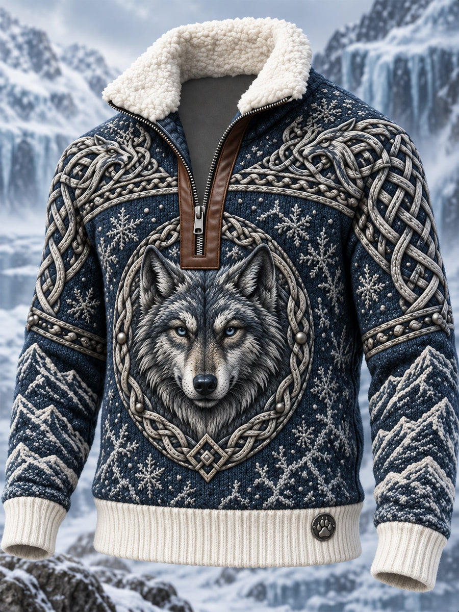 Miesten Viikinkieläimet Sattuva karkiskaula Zip-Up Hoodie.