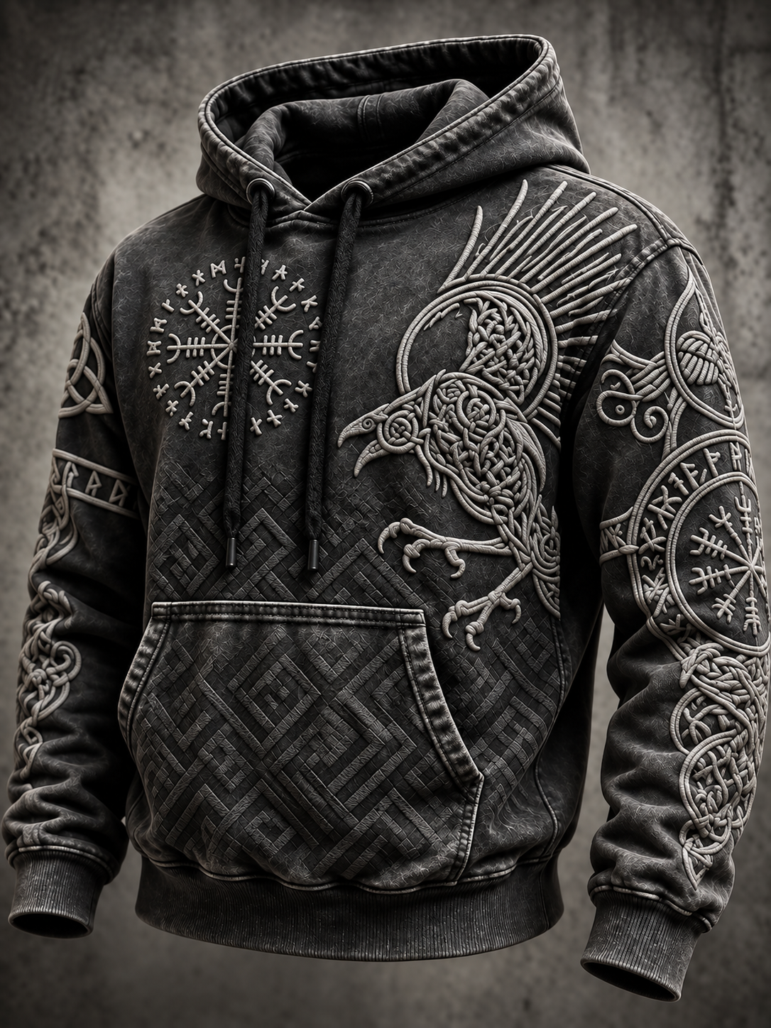 Miesten Vintage Viking Toteem Huppari