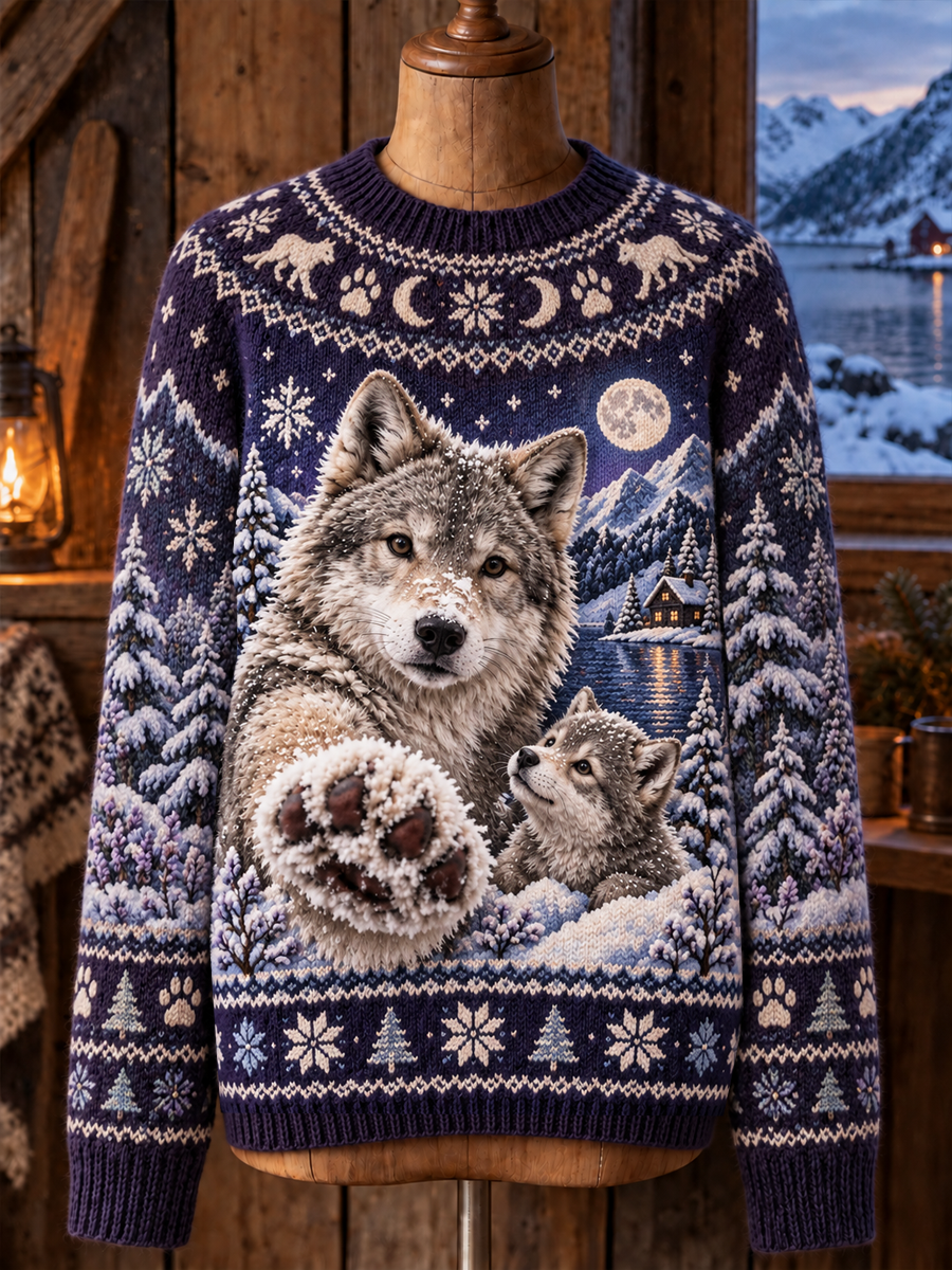 Naisten mielenkiintoinen eläimet miehistön kaula Sweater Nere