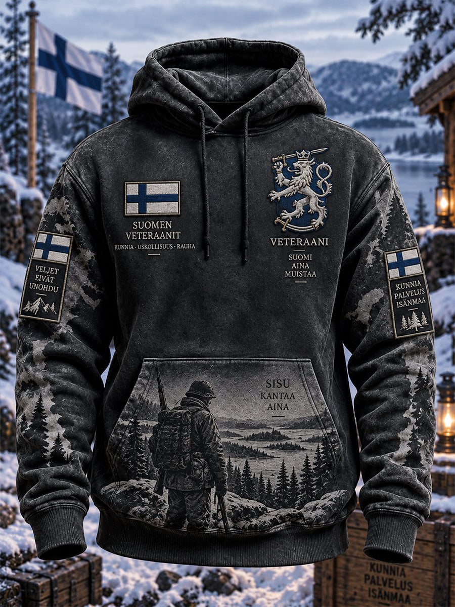 Miesten Veteran muistografiikka Print Huppari