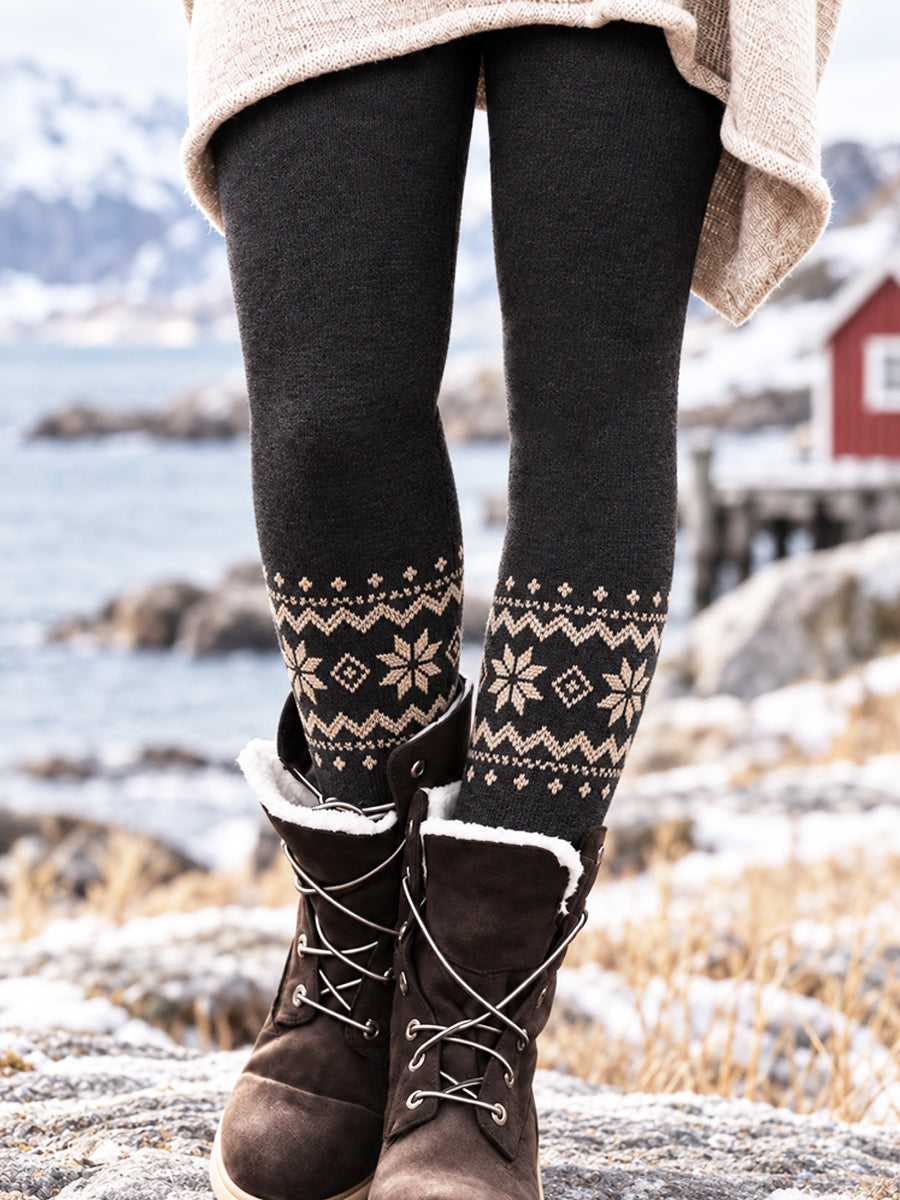 Naisten retro skandinaavinen klassinen monikäyttöinen leggingsit
