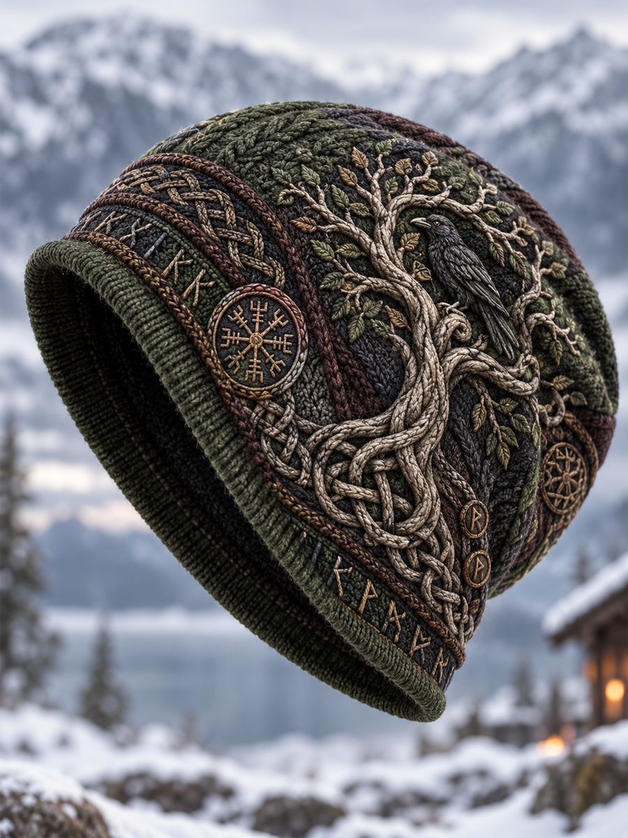 Viking Vintage Syksy ja talvi lämmin kylmä neulettu hatu