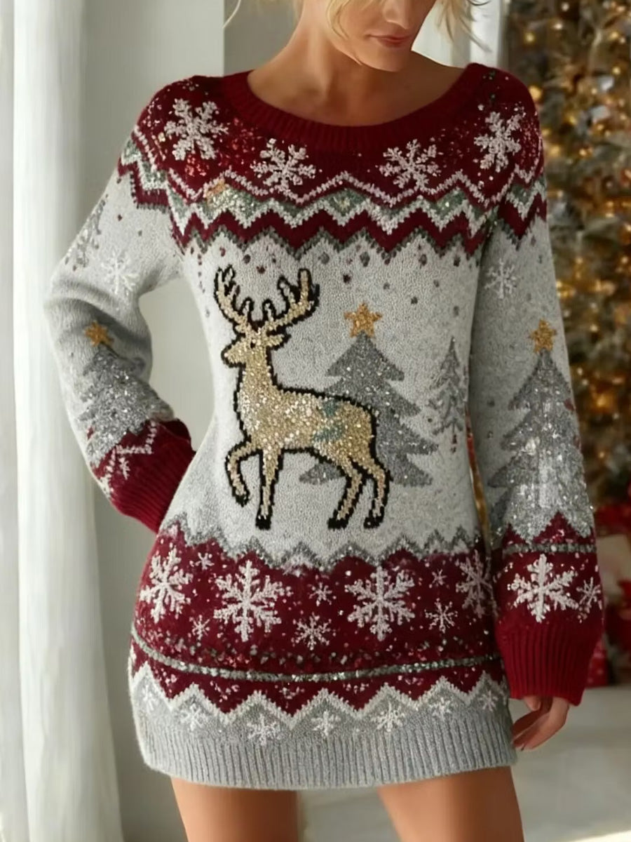 Naisten Vintage Christmas Art Print Casual mukava meko