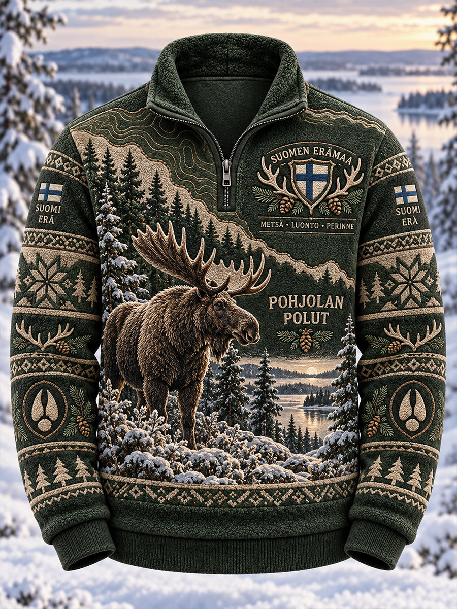 Miesten metsästys kauden muisto graafinen korkea-kaula Pitkähiha Sweatshirt
