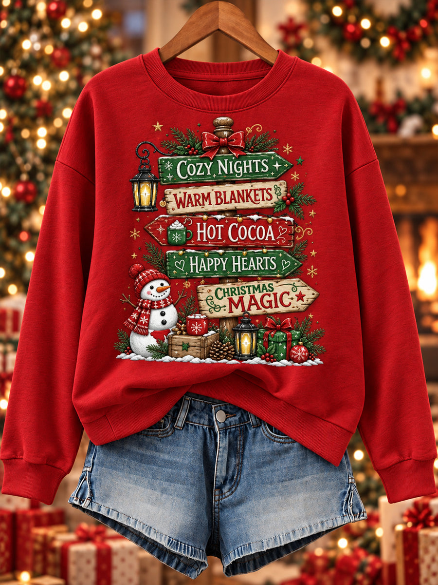 Naisten joulu Print Sweatshirt