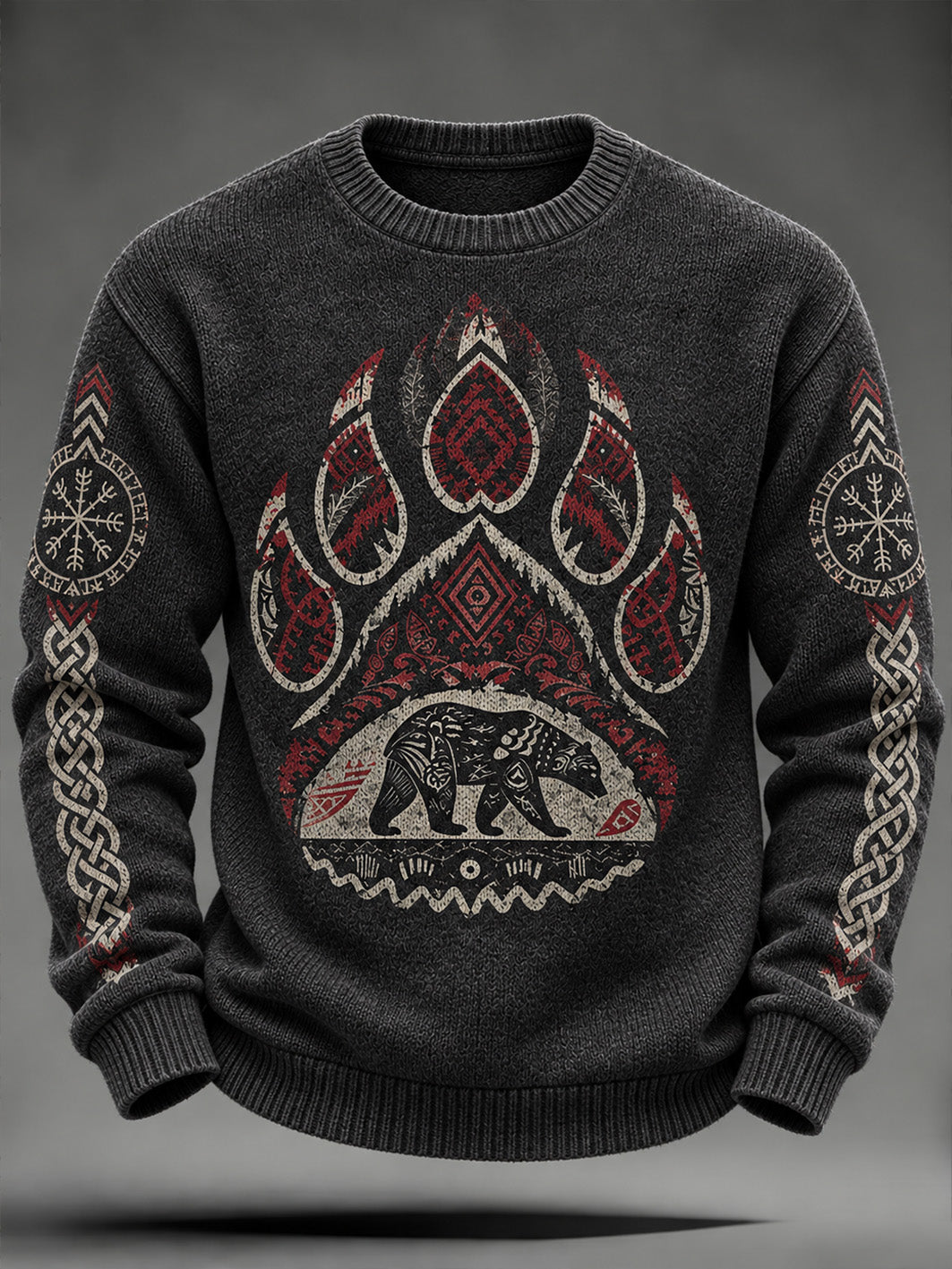 Miesten retro Viking-tyylinen karhu malli suunnittelu rento jäljitelmä villapaiden