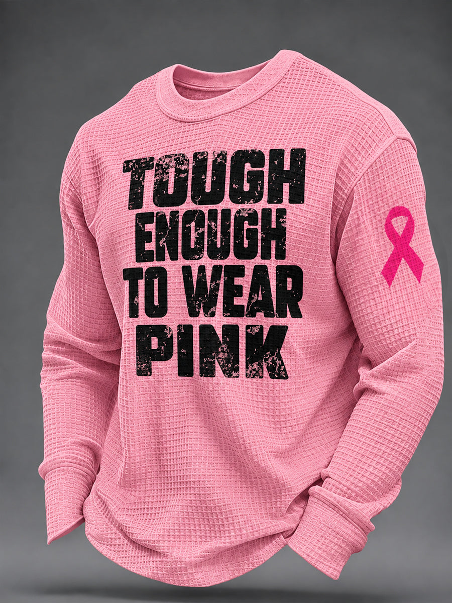 Miesten rintasyöpä tietoisuus vohveli Sweatshirt