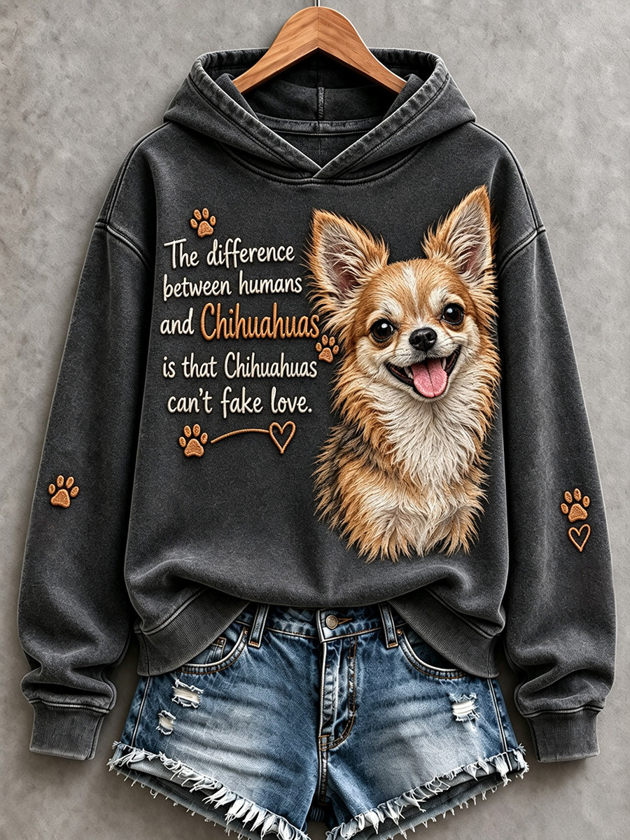 Naisten chihuahuas ei voi väärentää rakkautta söpö koira tulosta mukava huppari