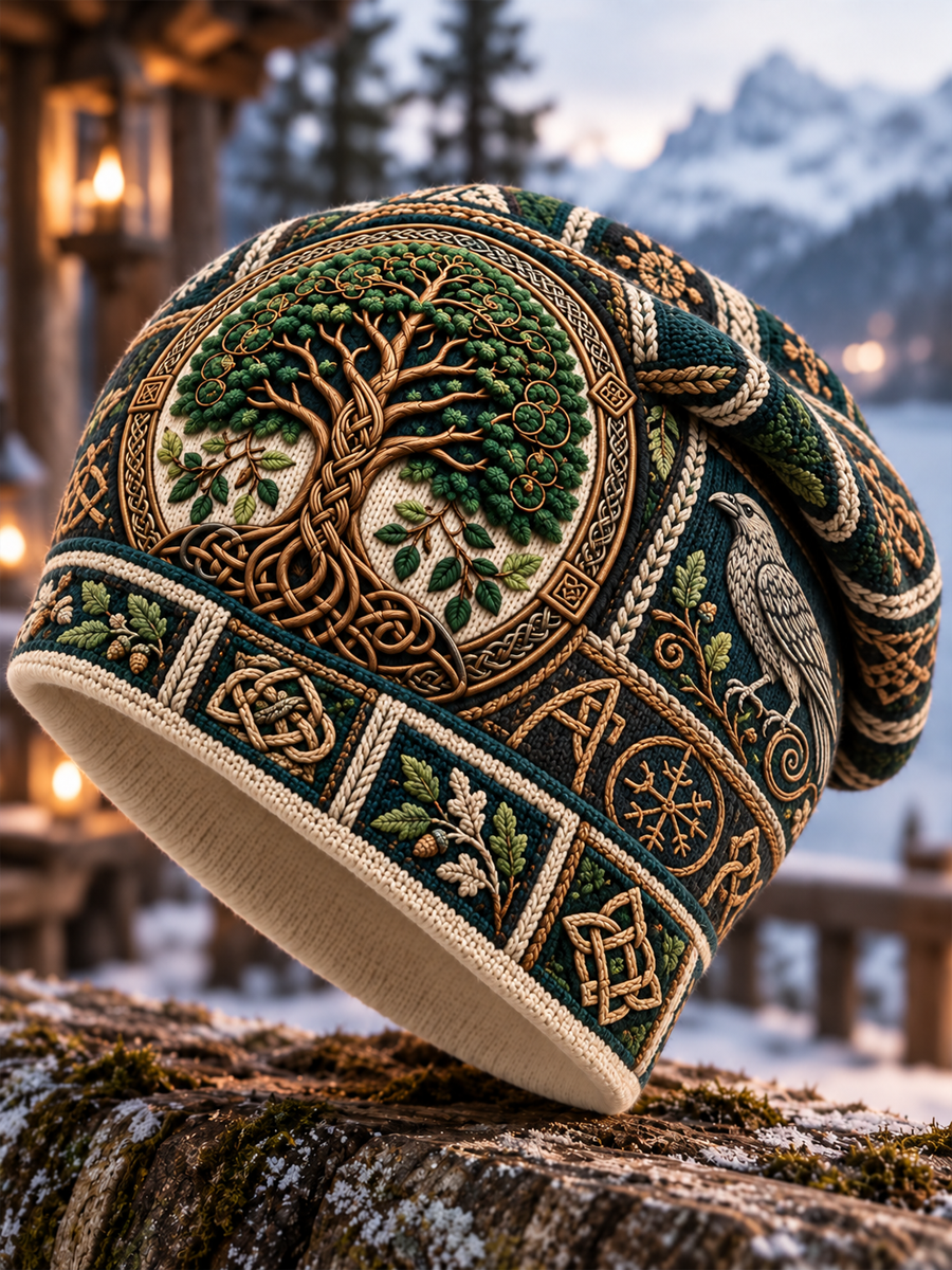 Viikinkikulttuuri Vintage Syksy ja talvi lämmin kylmä neulettu hatu