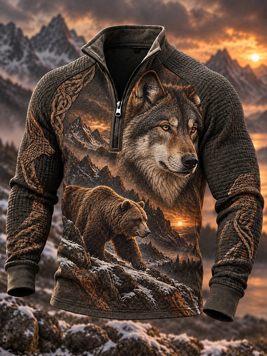Miesten Vintage Pohjoismainen Viking Skandinaavinen tyyli Graphic Print Casual Sweatshirt