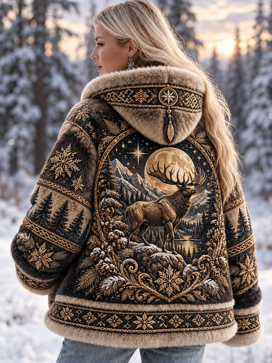 Lady's Pohjoismaiden metsäeläimet Flannel-turki