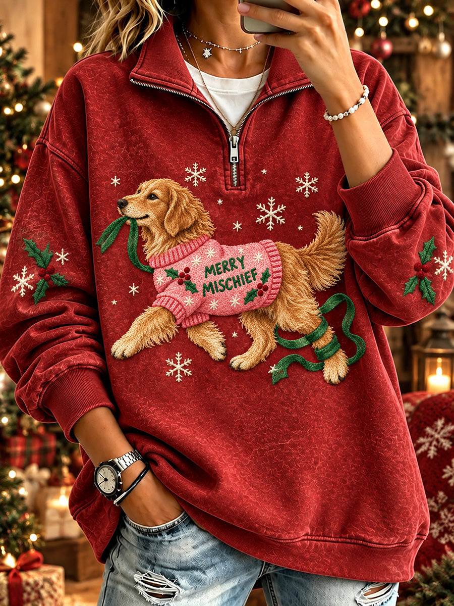 Naisten ihana joulu Golden Retriever Tulosta viihtyisä Sweatshirt