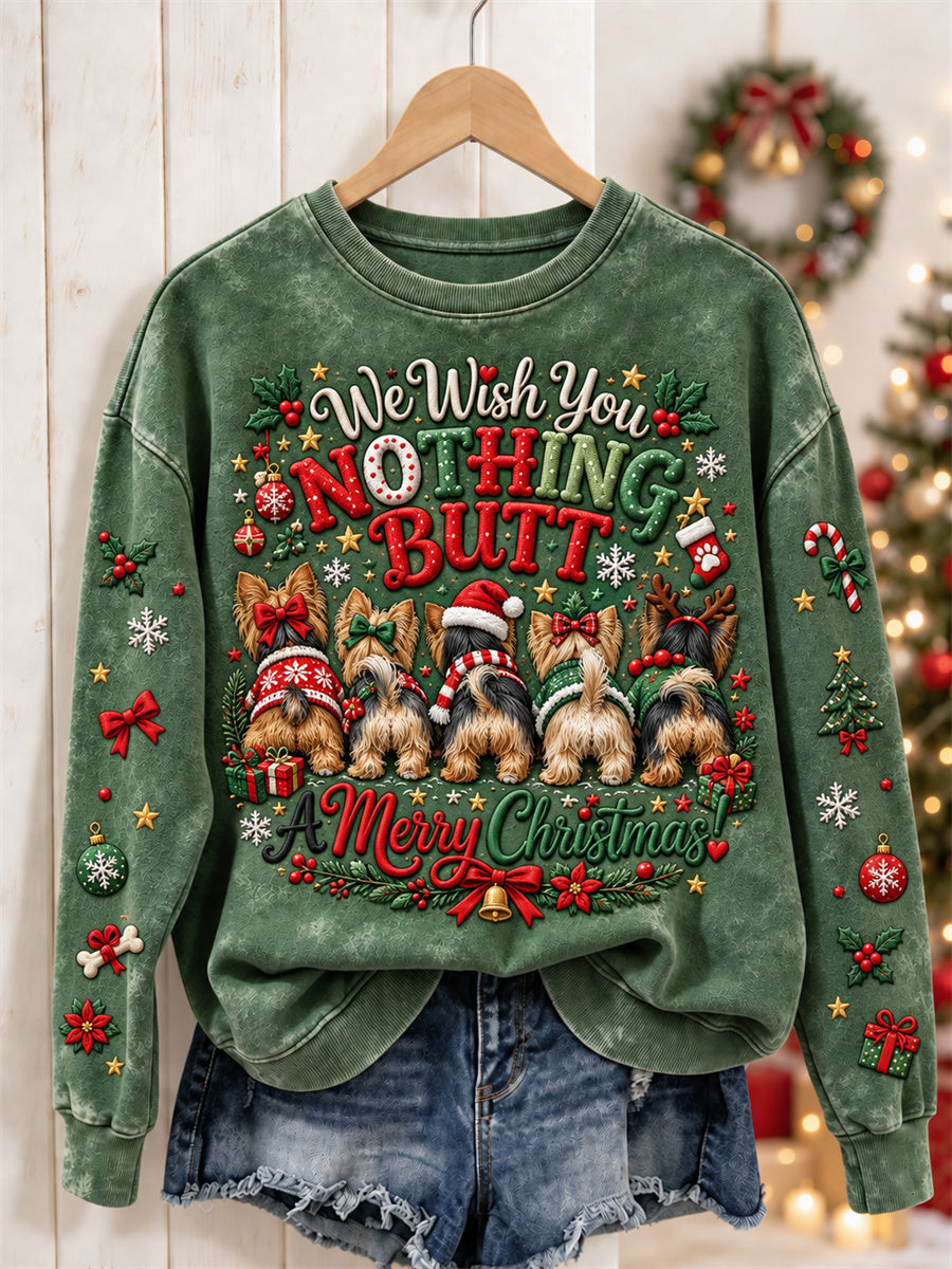 Naisten Toivomme sinulle mitään Pet Hyvää joulua Yorkie Koirat Tulosta Sweatshirt