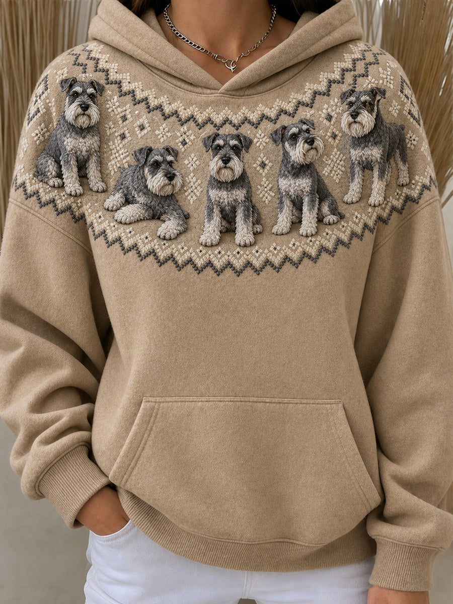 Naisten Vintage Schnauzer Yoke Isle kuvio