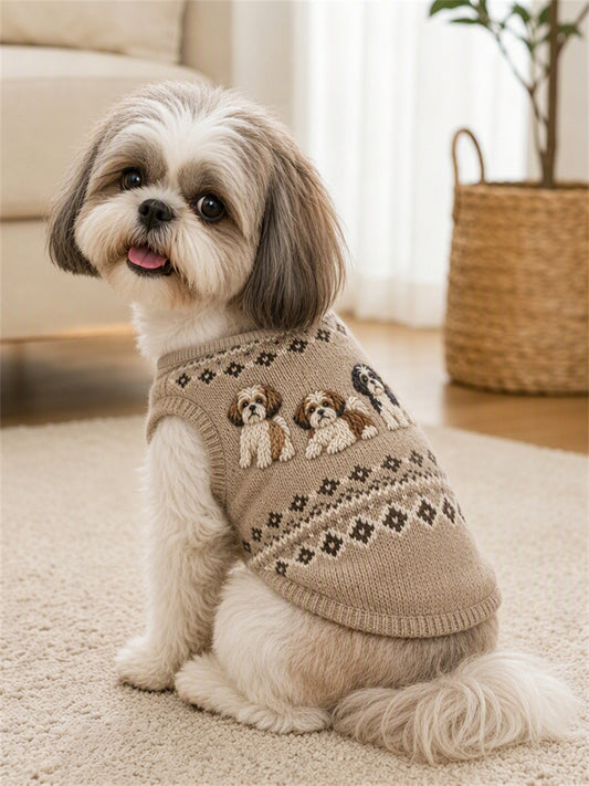 Vintage Shih Tzu Dogs Isle kuvio