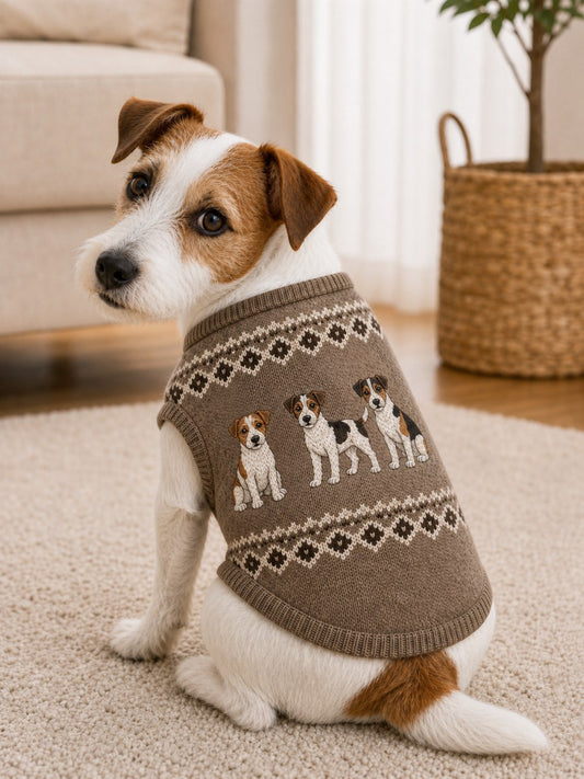 Vintage Jack Russell Terrier Dogs Isle Malmi Tulosta Lemmikki Hihattoman Liivin
