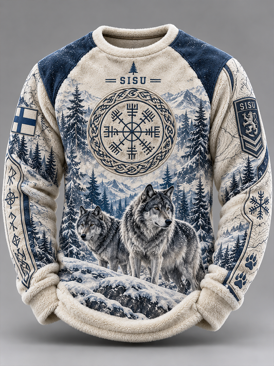 Miesten suomalainen kulttuuri pyöreä kaula Flannel
