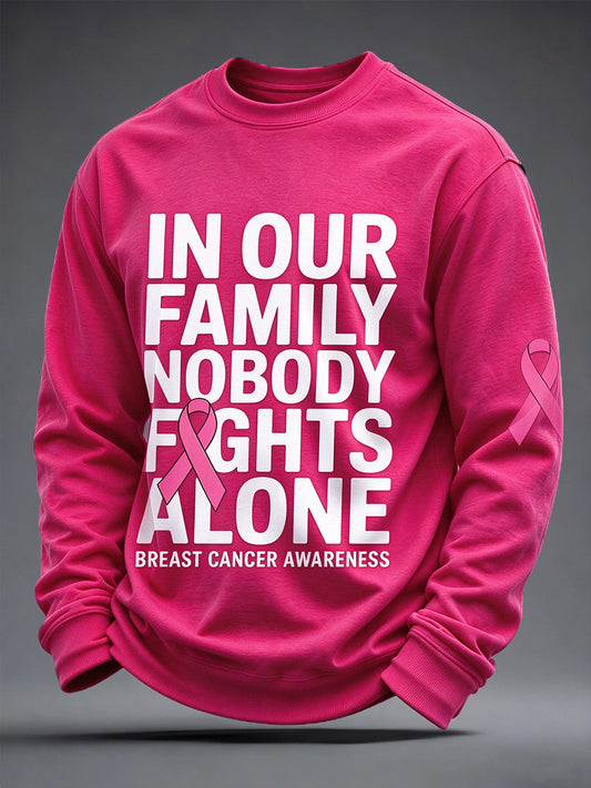 Miesten rintasyöpä tietoisuus Todellinen mies Pukea vaaleanpunainen Sweatshirt
