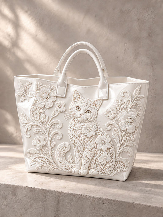 Naisten Cat Print Tote Bage