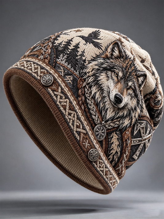 Viking Art Vintage Syksy ja talvi lämmin kylmä neulettu hatu