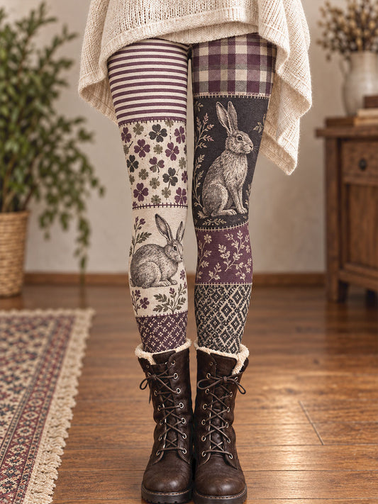 Naisten talvi Kukkaeläimet Art Painetut Leggings