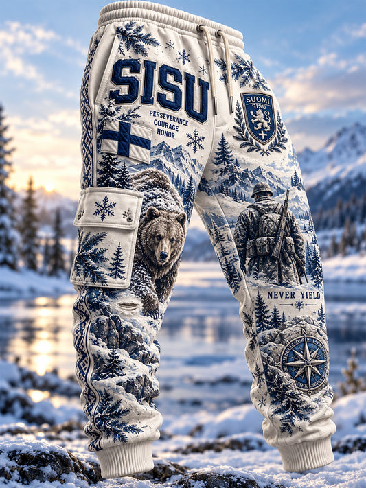 Miesten veteraanien Sisu-kulttuurin rento hupparihousu
