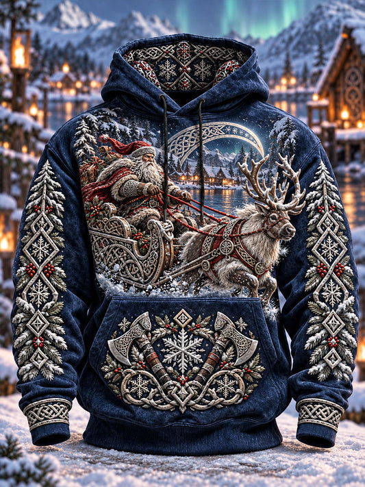 Miesten viikinkijoulupukki-hupparit