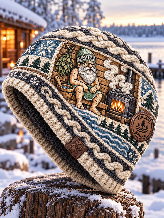 Suomen Sauna Vintage Syksy ja talvi lämmin kylmä neulettu hatu