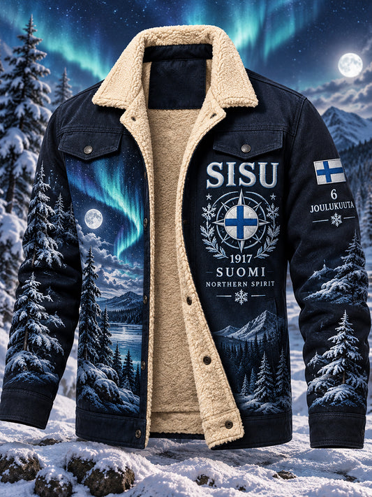 Miesten Fleece-Lined takki itsenäisyys päivä muistotulos