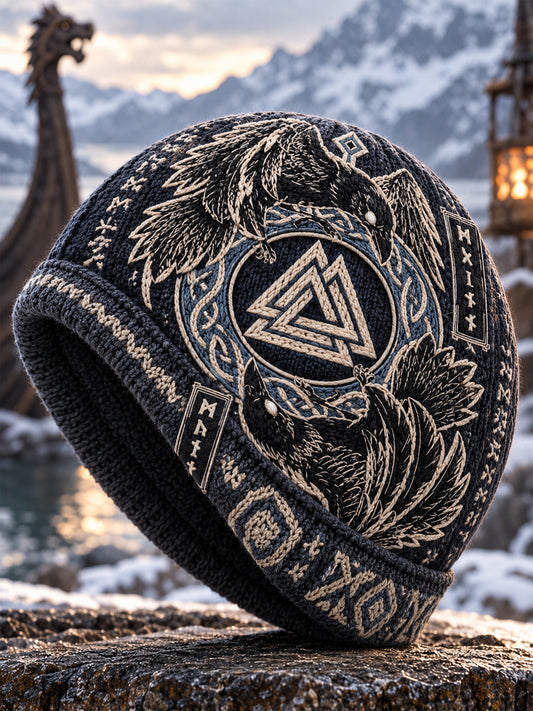 Viking Art Vintage Syksy ja talvi lämmin kylmä neulettu hatu