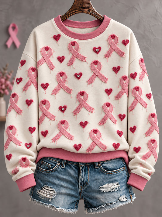 Naisten rintojen kahvia tietoisuus Art Printed Sweatshirt