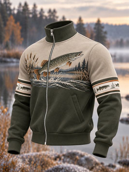 Miesten Vintage Erämaa kalastus Print