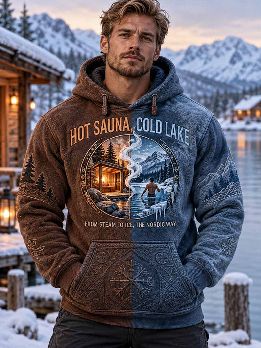 Miesten 'HOT SAUNA, kylmä järvi' Slogan