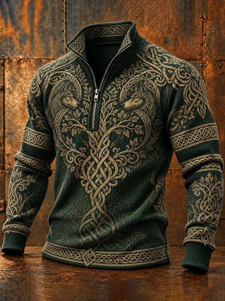 Miesten Viikinki-Zip-Up Sweatshirti