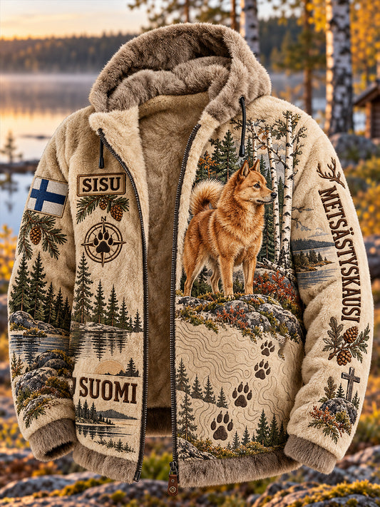 Miesten metsästysteemainen "Veteran Sisu" -flanellinen hupparitakki