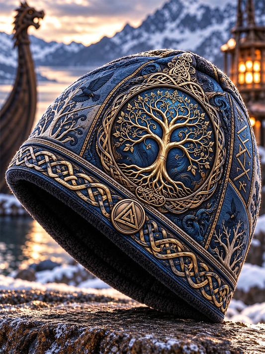 Viking Art Vintage Syksy ja talvi lämmin kylmä neulettu hatu