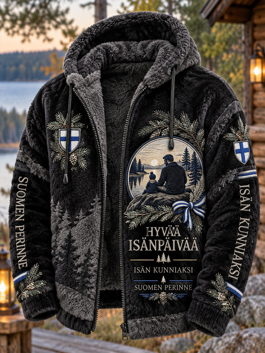 Miesten isän päivä teeman tulostus Flannel hupputakki