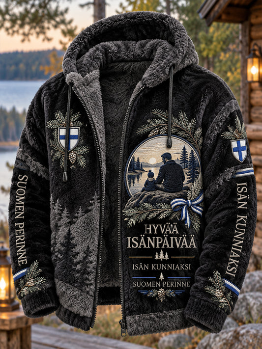 Miesten isän päivä teeman tulostus Flannel hupputakki